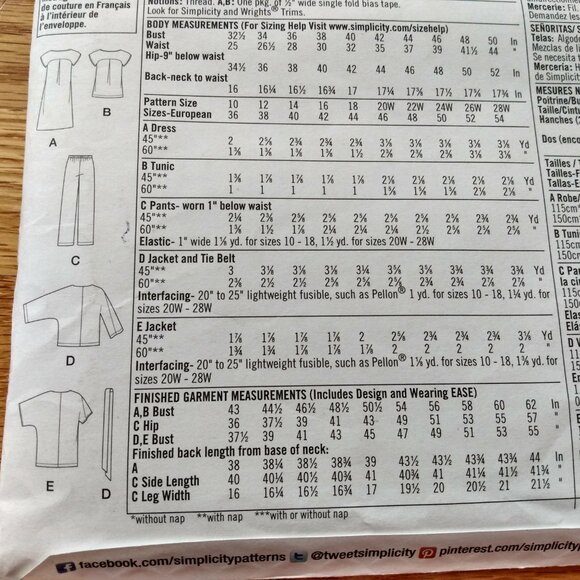 Plus Size 20-28 Sewing Pattern Dress Top Jacket Pants UNCUT Simplicity 1620 - Picture 7 of 9